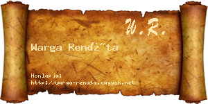 Warga Renáta névjegykártya